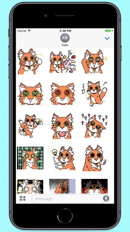 Orange Fluffy Cat Stickers