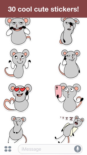 Gray mouse - Cute stickers(圖2)-速報App