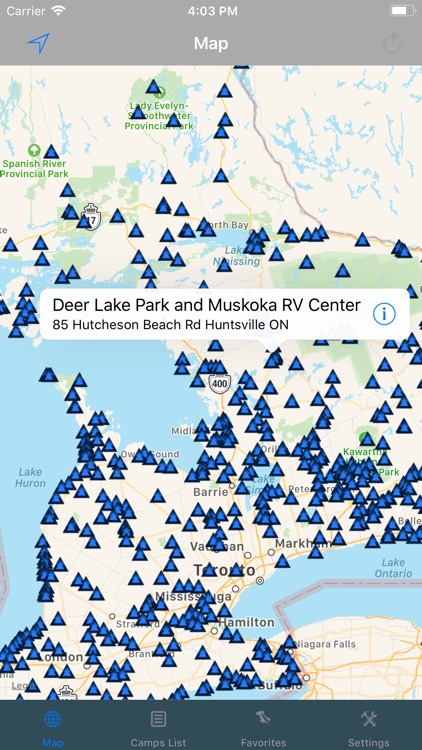 Ontario – Camping & RV spots
