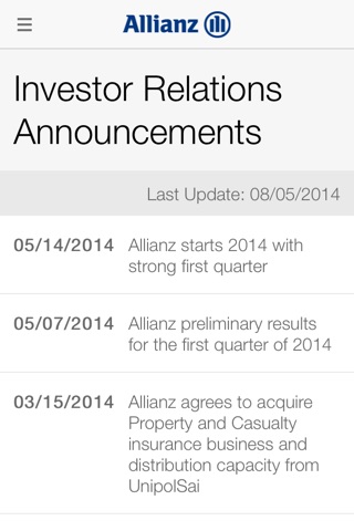 Allianz Investor Relations screenshot 4