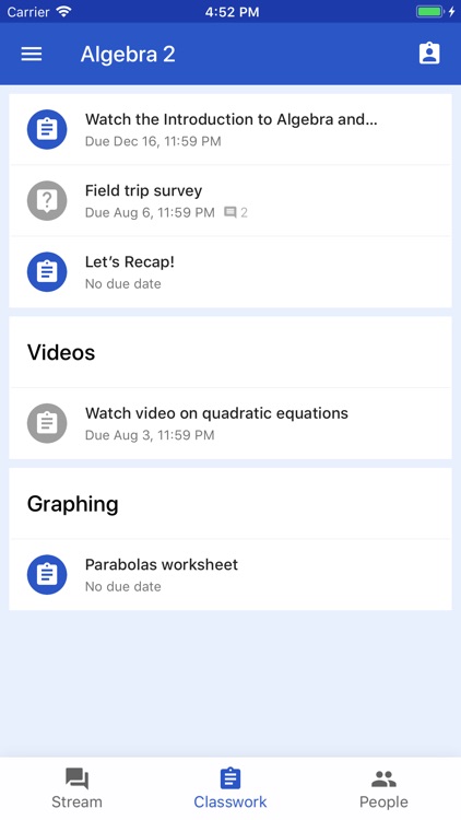 Google Classroom screenshot-3