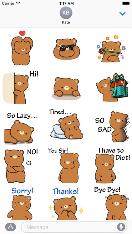 Cute And Lazy Bear Sticker