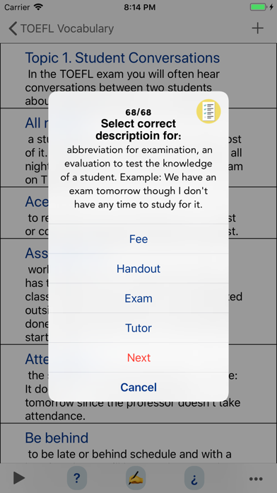 How to cancel & delete TOEFL Vocabulary Listening from iphone & ipad 4