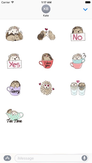 Cute Hedgehog and Love Sticker screenshot 3