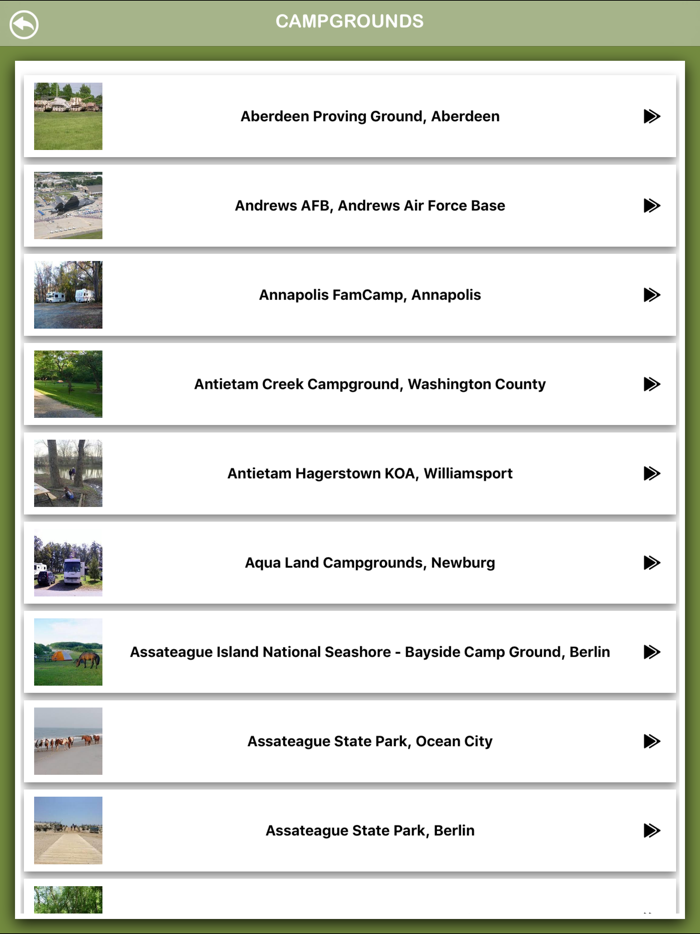 Maryland Campgrounds Offline