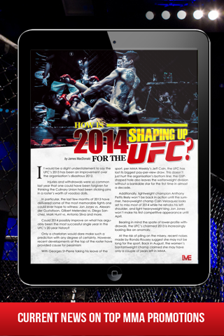 Скриншот из MMA Main Event Magazine