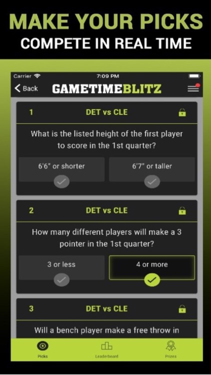 Gametime Blitz: Pick'em Game