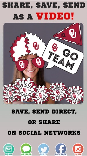 Oklahoma Sooners Animated Selfie Stickers(圖4)-速報App