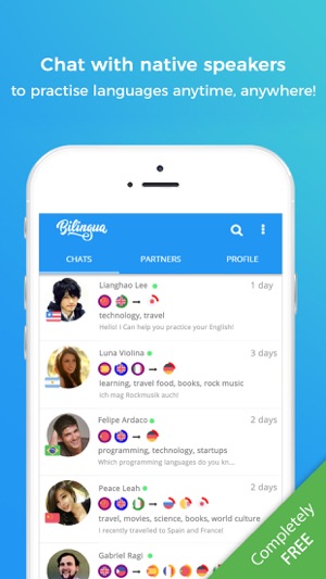 Bilingua - Language Exchange(圖1)-速報App