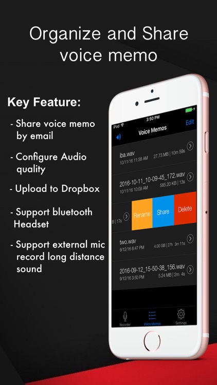 Voice Recorder HD-Audio Recording,Playback,Sharing screenshot-3