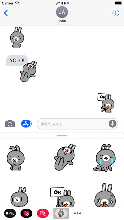 Grey Bunny Animated Stickers