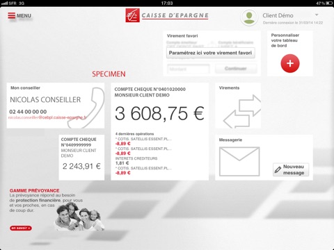 Caisse d'Epargne pour iPad screenshot 2