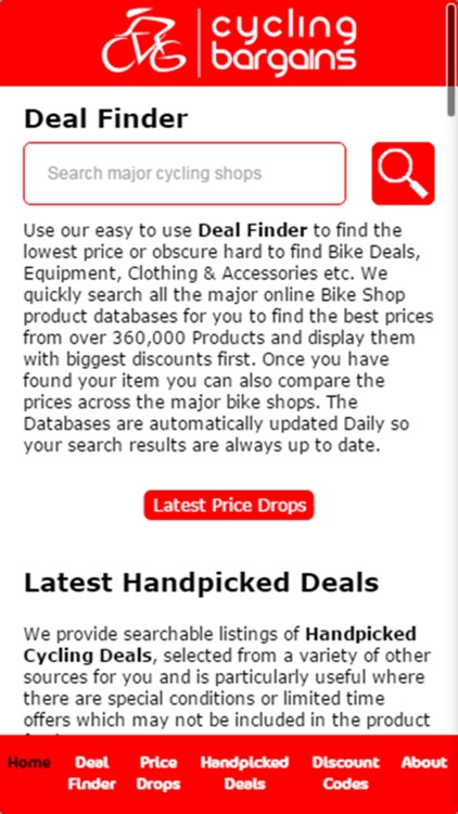 Cycling Bargains Deal Finder