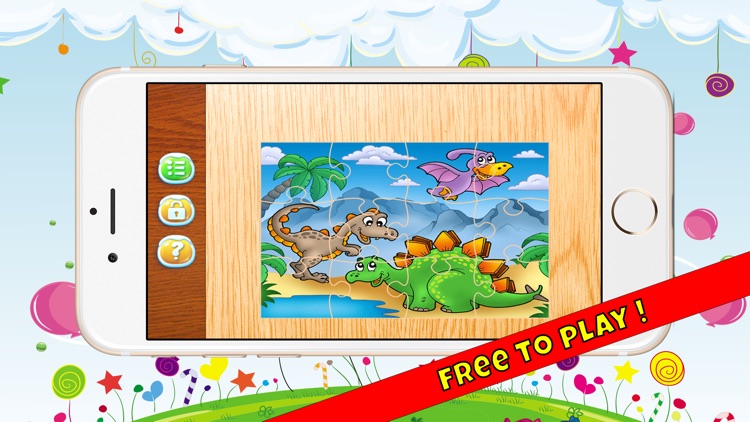 Dino Puzzles Jigsaw Jurassic Pre-K 4 Year Old Game screenshot-3