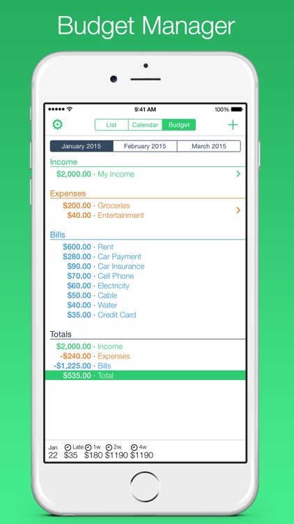 Jitto - bill reminder & budget manager