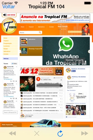 Rádio Tropical FM 104.1 - Araras/SP screenshot 2