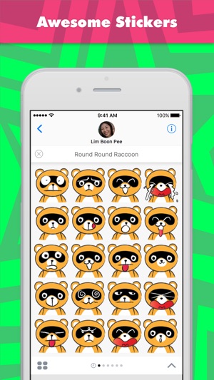 Round Round Raccoon stickers by wenpei