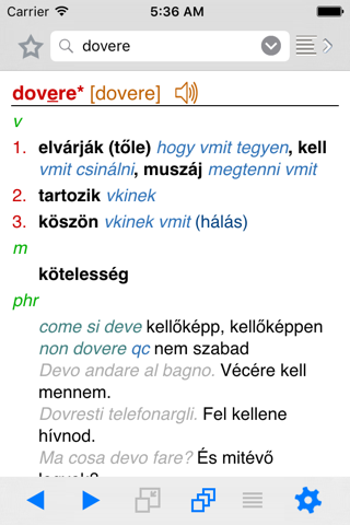 Olasz–magyar szótár Lingea screenshot 2