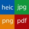 This is a true all in one image format converter which supports cross conversion of heic, jpg, png, bmp, tiff and pdf file format