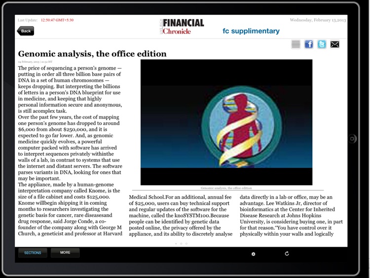 Financial Chronicle for iPad