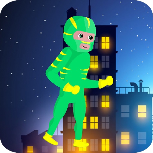 Green Mask Hero - Infinite Runner Game for Kids Icon