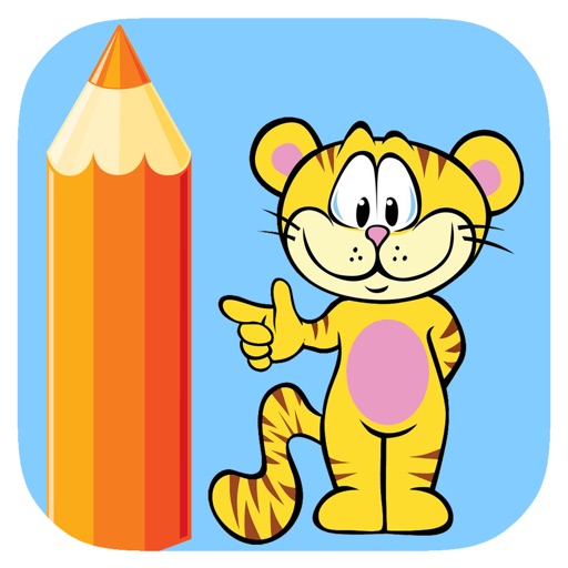 Free Coloring Book Games Tiger For Preschoolers Icon