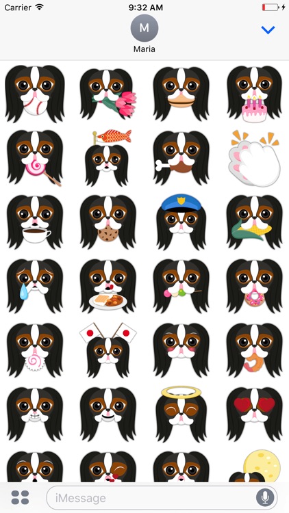 Tri Color Japanese Chin Stickers for iMessage