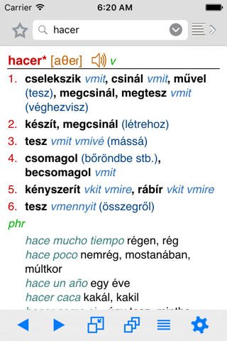 Spanyol–magyar szótár Lingea screenshot 2