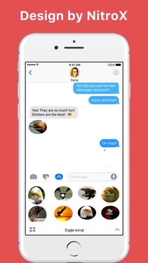 Eagle emoji stickers by NitroX for iMess