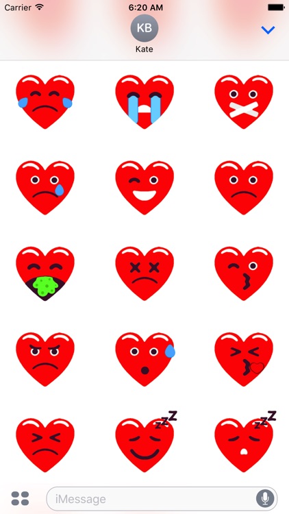Heart Red Love Emojis Stickers for iMessage