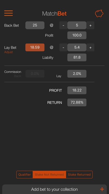 MatchBet - Match Betting Calc