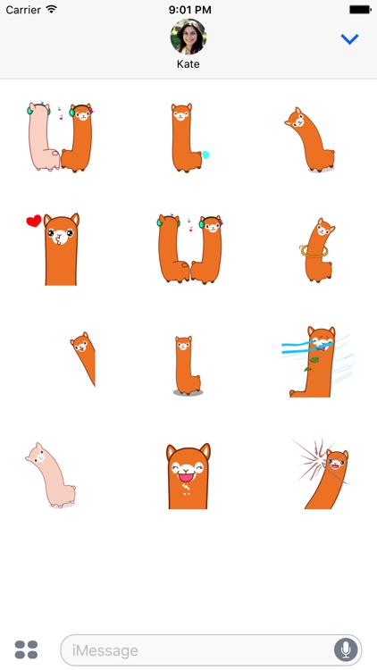 Young Llama Animated Emoji Stickers