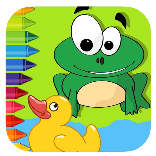 Frog And Duck Coloring Book Game Education Icon
