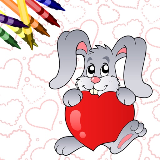 Valentines Coloring Book Icon