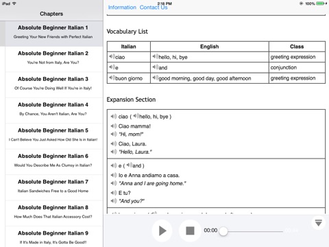 Learn Italian with Video for iPad screenshot 3