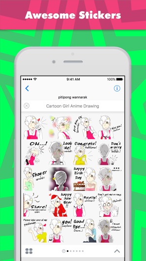 Cartoon Girl Anime Drawing stickers by wpitipong(圖1)-速報App