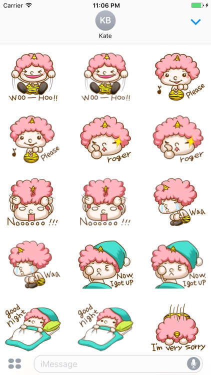 The Baby Pink Hair Girl English Sticker