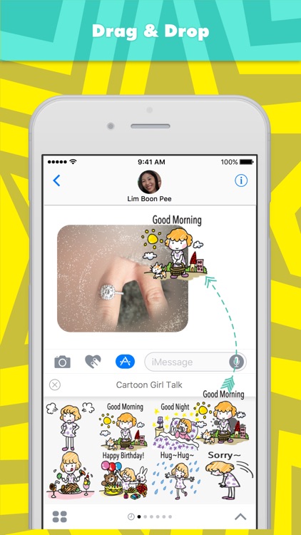 Cartoon Girl Talk stickers by wenpei for iMessage