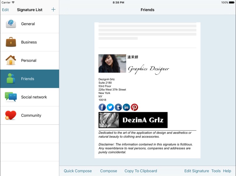 Email Signature Enterprise for iPad