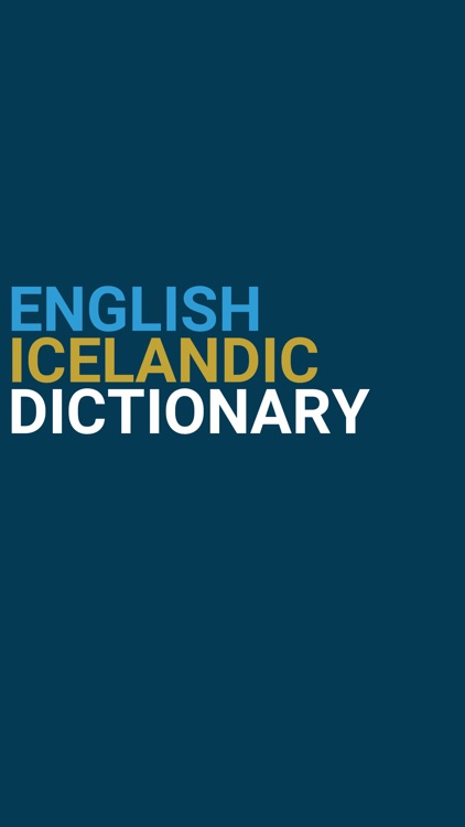 English : Icelandic Dictionary