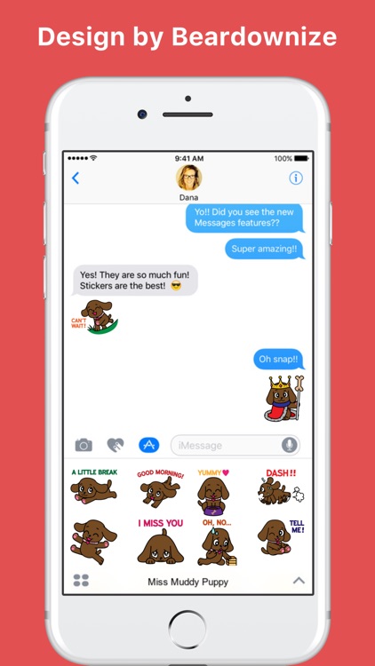 Miss Muddy Puppy stickers for iMessage