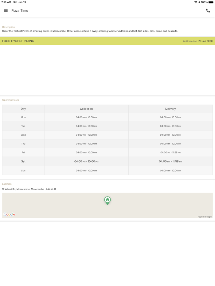 Pizza Time Morecambe.