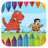 Preschool Coloring Game Caveman And Dinosaur