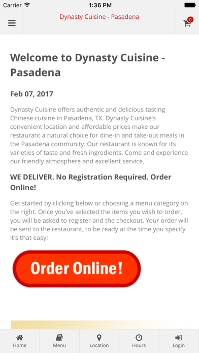 How to cancel & delete Dynasty Cuisine - Pasadena from iphone & ipad 1