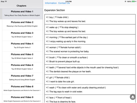 Learn British English with Pics & Video for iPad screenshot 3