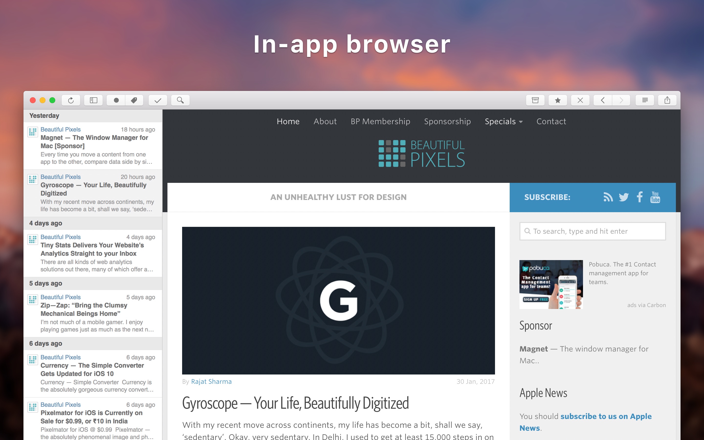 Screenshot do app ReadKit