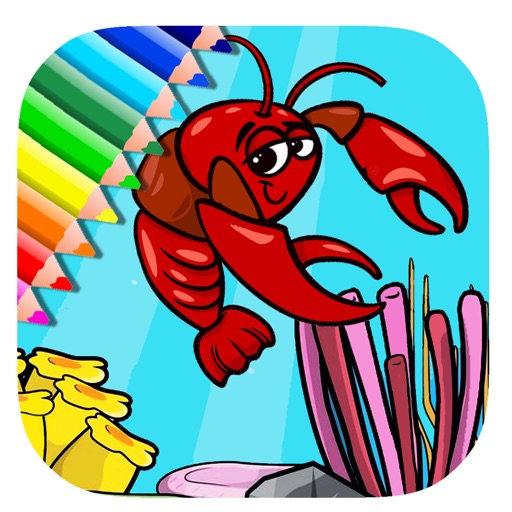 Free Coloring Book Game Sea Lobster Version