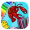 Free Coloring Book Game Sea Lobster Version