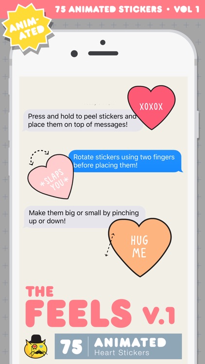 The Feels : Animated Heart Stickers For Text