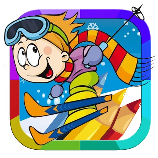 Skier Junior Coloring Book Game Free For Kids iOS App